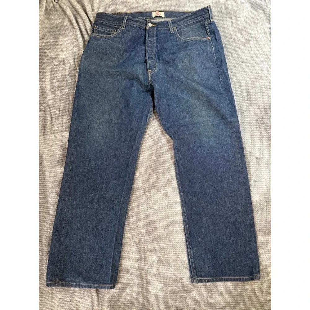 Levis‎ 501 Original Fit Jeans Mens 42x32 Medium Wash Blue Straight Leg Denim